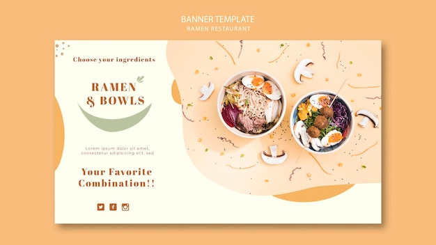 PSD gratuit modèle de bannière de restaurant ramen