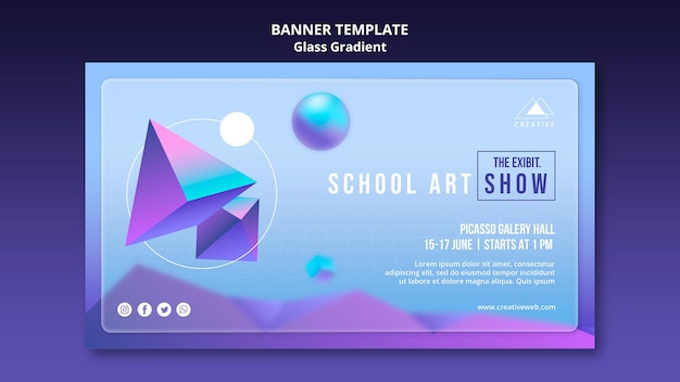 PSD gratuit modèle de bannière de spectacle d'art scolaire