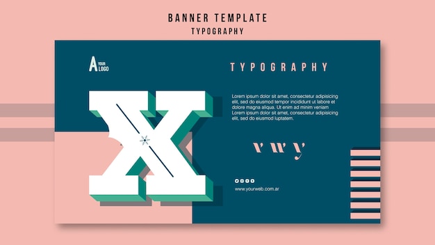 PSD gratuit modèle de bannière de typographie