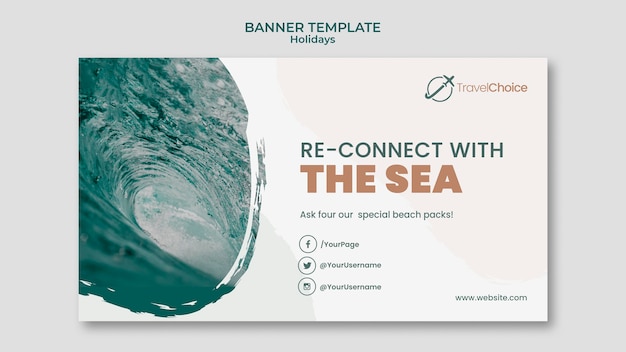 PSD gratuit modèle de bannière de vacances avec photo