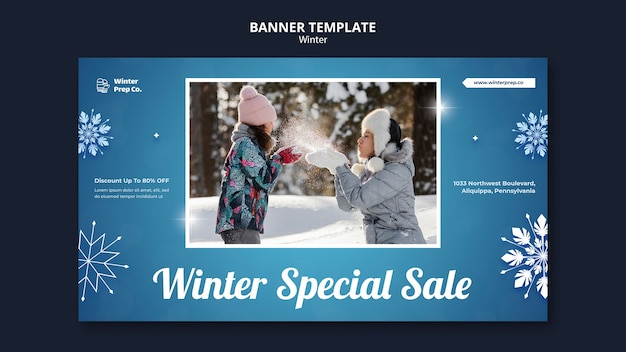 PSD gratuit modèle de bannière de vente spéciale d'hiver