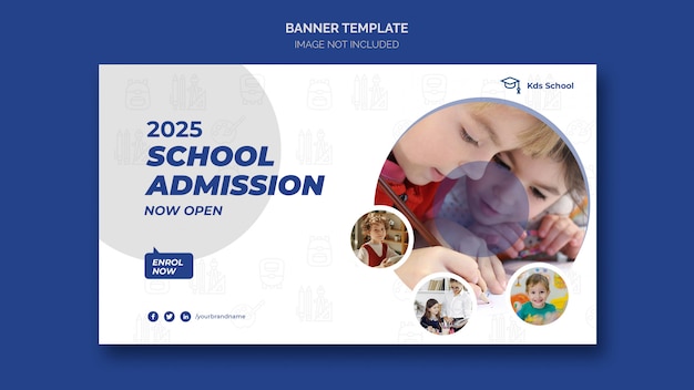 Modèle de bannière web d'admission à l'école