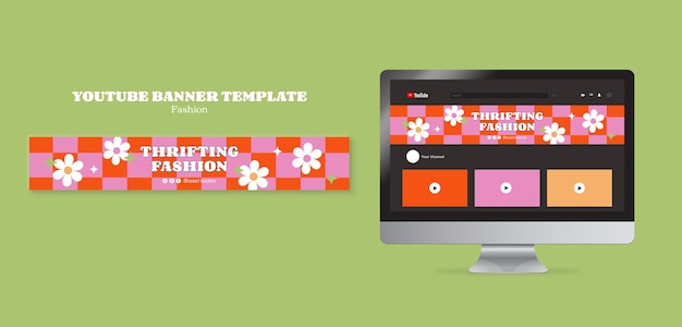 PSD gratuit modèle de bannière youtube pour un événement de mode