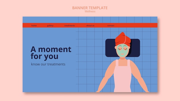 PSD gratuit modèle de bien-être design plat