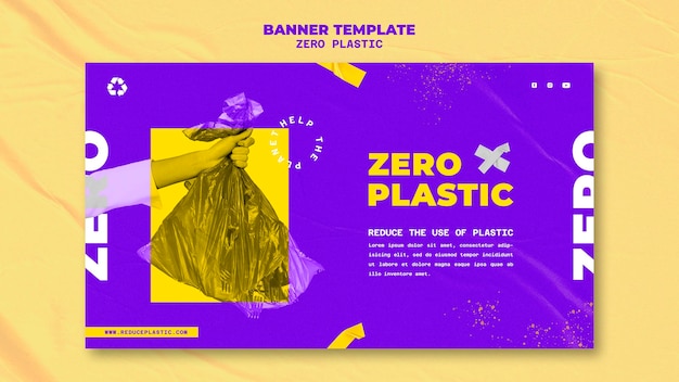 PSD gratuit modèle de conception de bannière en plastique zéro