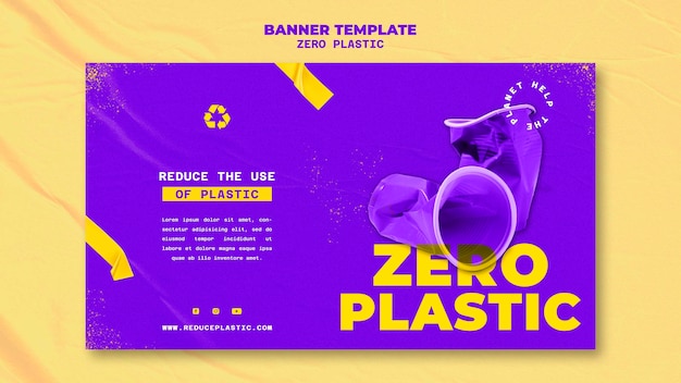 PSD gratuit modèle de conception de bannière en plastique zéro