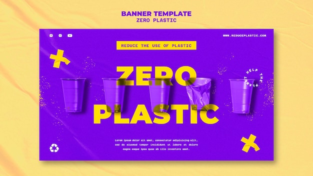 PSD gratuit modèle de conception de bannière en plastique zéro