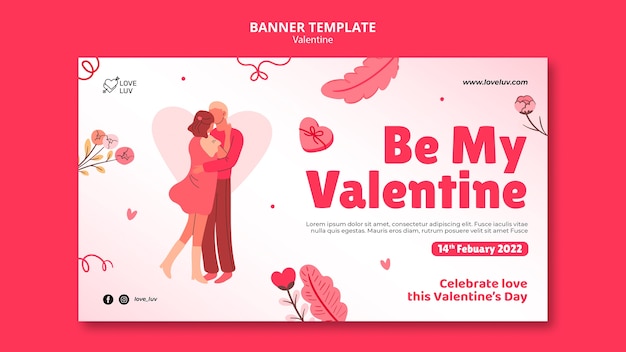 PSD gratuit modèle de conception de bannière pour la saint-valentin