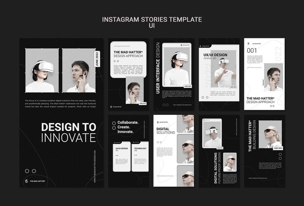 Modèle de conception de banque d'histoires instagram
