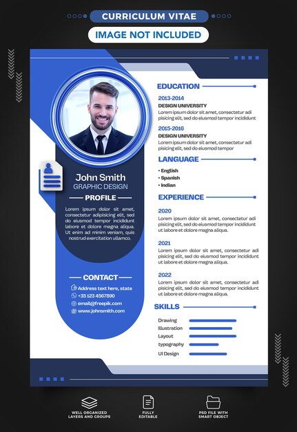 Modèle de conception graphique de curriculum vitae