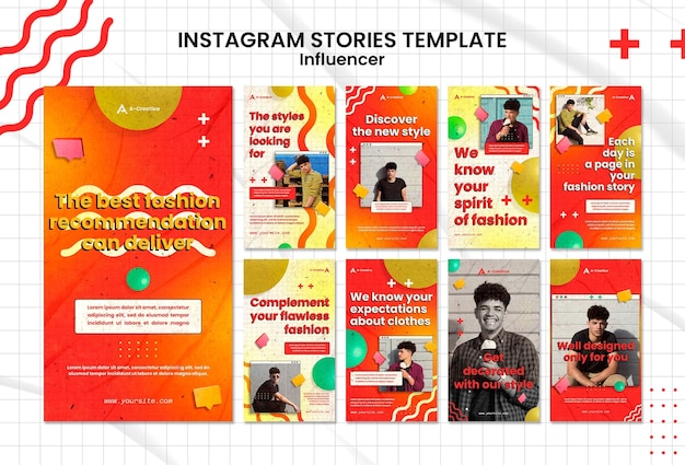 PSD gratuit modèle de conception d'histoires instagram d'influenceur