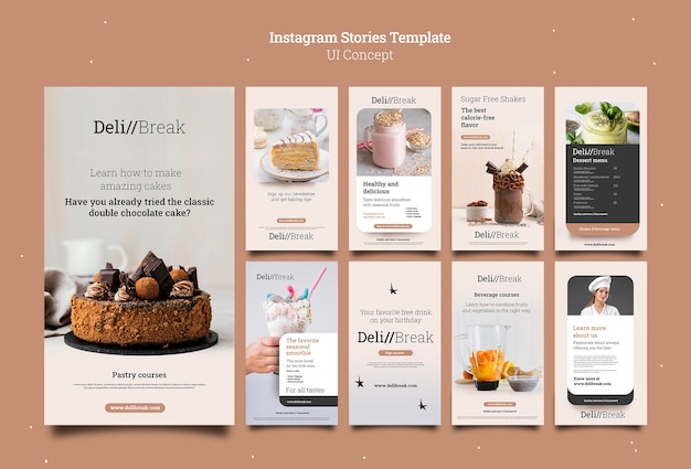 PSD gratuit modèle de conception d'histoires instagram ui ux