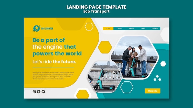 PSD gratuit modèle de conception de page de destination pour le transport écologique
