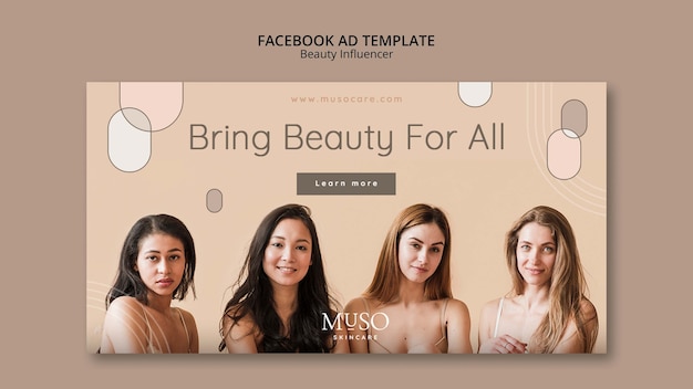 PSD gratuit modèle de conception de publicité facebook beauté influenceur