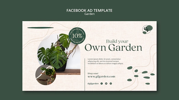 PSD gratuit modèle de conception de publicité facebook de jardinage