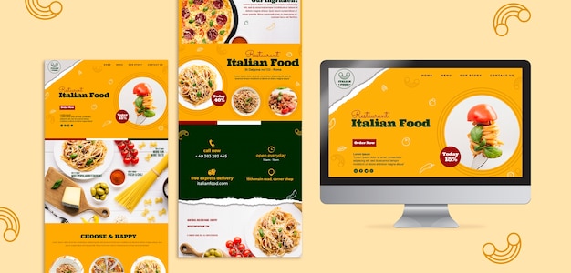 PSD gratuit modèle de conception de site web de restaurant italien