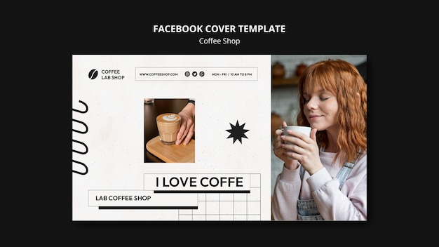 PSD gratuit modèle de couverture facebook de café