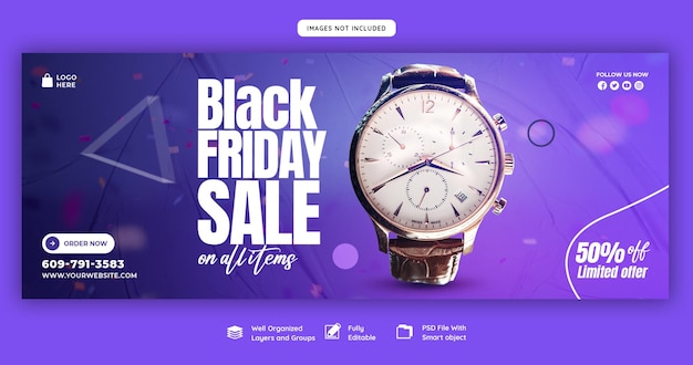 PSD gratuit modèle de couverture facebook super vente black friday