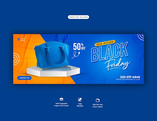 PSD gratuit modèle de couverture facebook super vente black friday