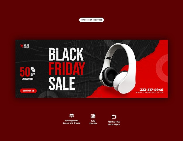 Modèle de couverture Facebook super vente Black Friday