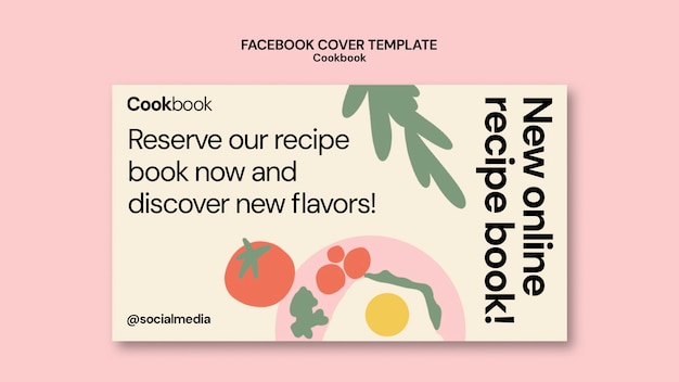 PSD gratuit modèle de couverture de livre de recettes facebook