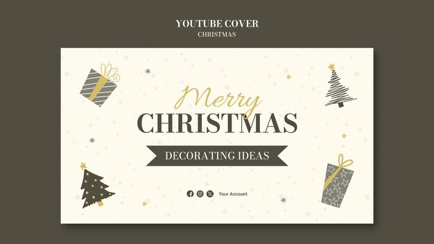 PSD gratuit modèle de couverture youtube de célébration de noël