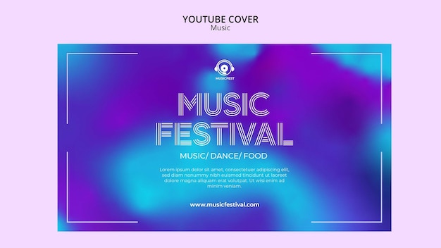 Modèle de couverture youtube du festival de musique floue