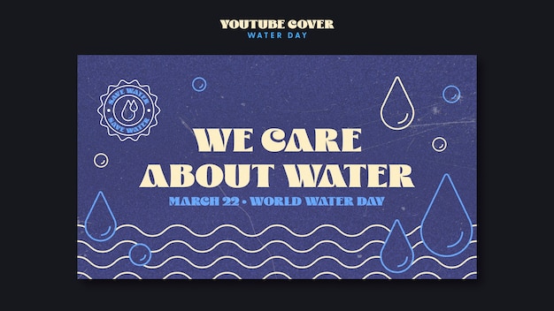 PSD gratuit modèle de couverture youtube de la journée mondiale de l'eau