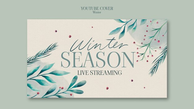 Modèle de couverture YouTube pour la saison hivernale