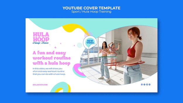 PSD gratuit modèle de couverture youtube sport et activité