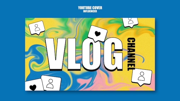 Modèle de couverture youtube de style de vie d'influenceur