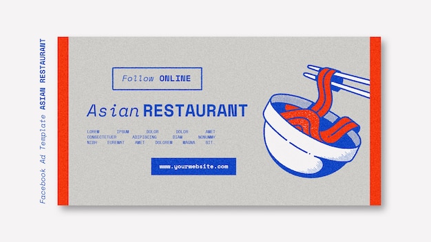 PSD gratuit modèle de cuisine asiatique dessiné à la main