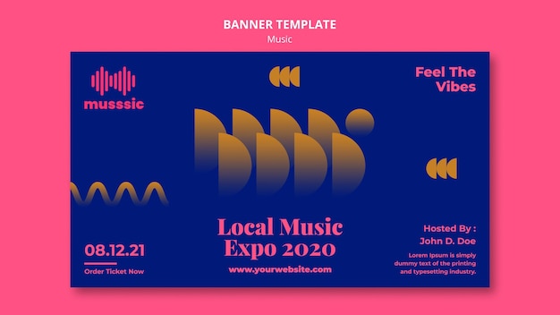 PSD gratuit modèle d'exposition de musique de bannière