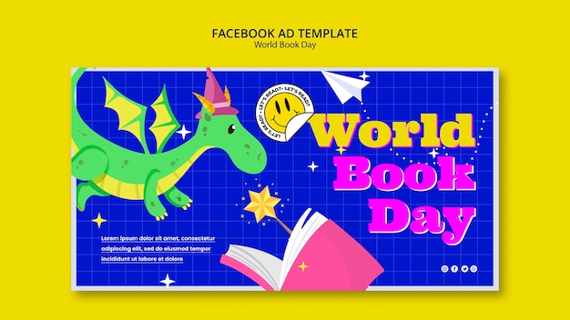 PSD gratuit modèle facebook de célébration de la journée mondiale du livre