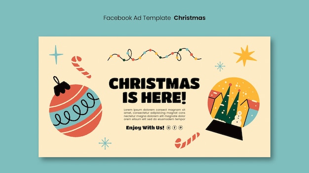 PSD gratuit modèle facebook de célébration de noël