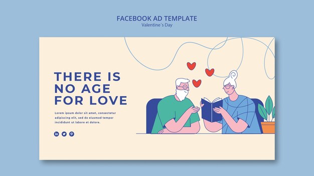 Modèle facebook de célébration de la saint-valentin