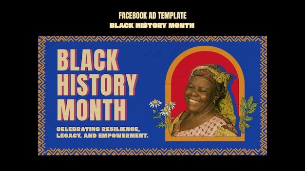 PSD gratuit le modèle facebook du mois de l'histoire noire