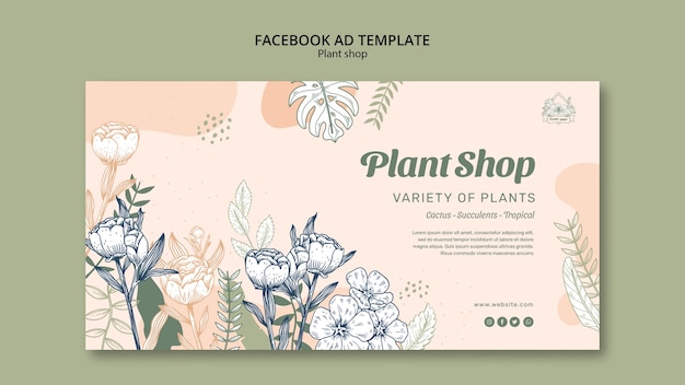 PSD gratuit modèle facebook de magasin de plantes