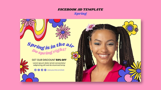 PSD gratuit modèle facebook d'offre de vente de printemps