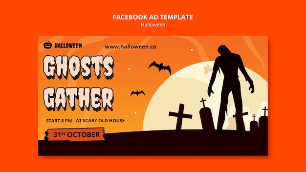 PSD gratuit le modèle de facebook pour la célébration d'halloween