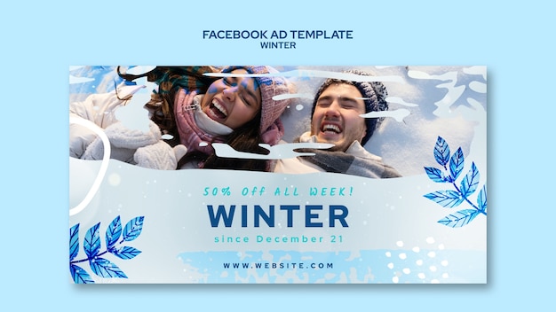 PSD gratuit modèle facebook pour la saison d'hiver