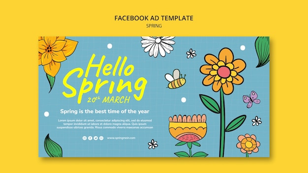 PSD gratuit modèle facebook de la saison de printemps