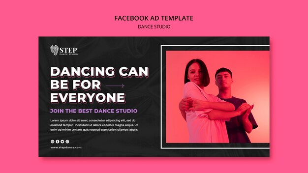 Modèle facebook de studio de danse texturé