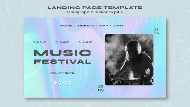 PSD gratuit modèle de festival de musique dégradé