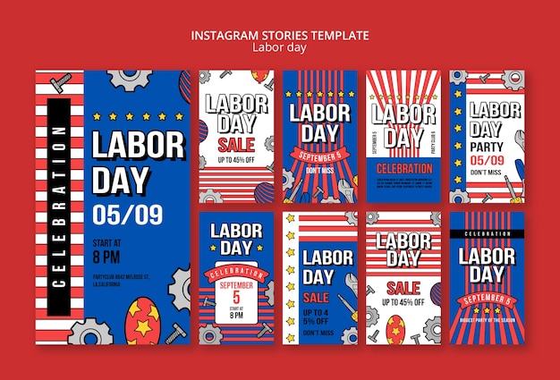 PSD gratuit modèle de fête du travail design plat