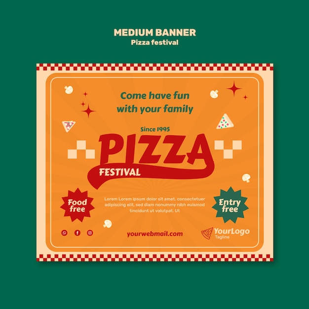 PSD gratuit le modèle de la fête de la pizza