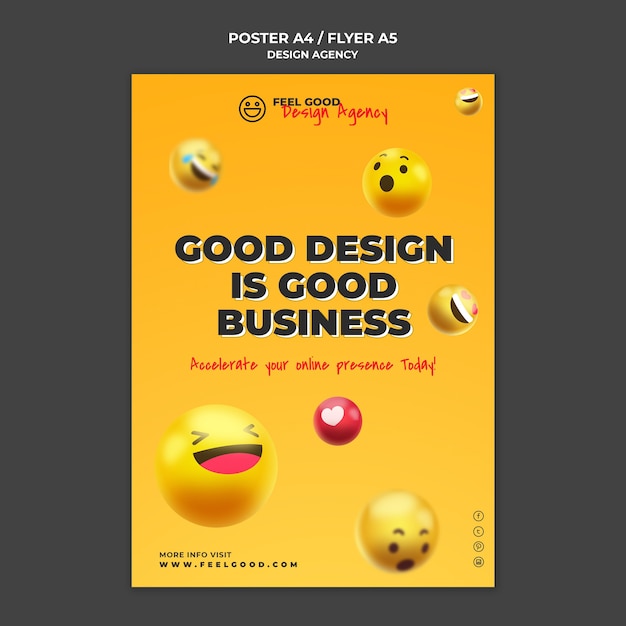 PSD gratuit modèle de flyer d'agence de design