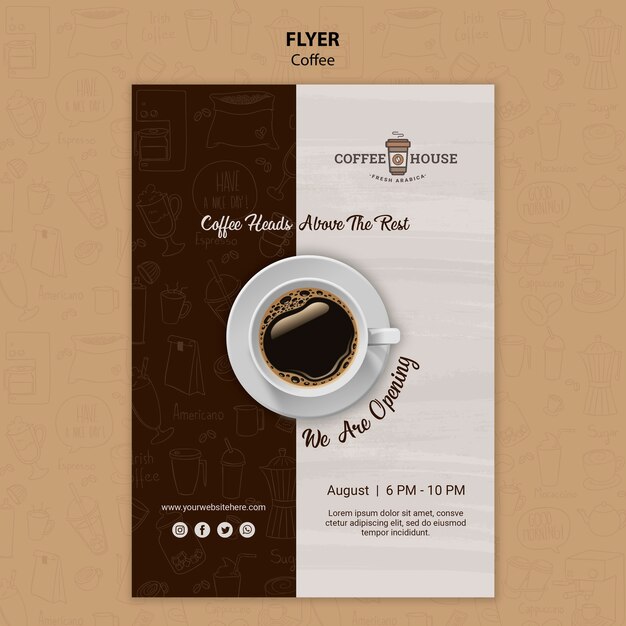 Modèle de flyer de café