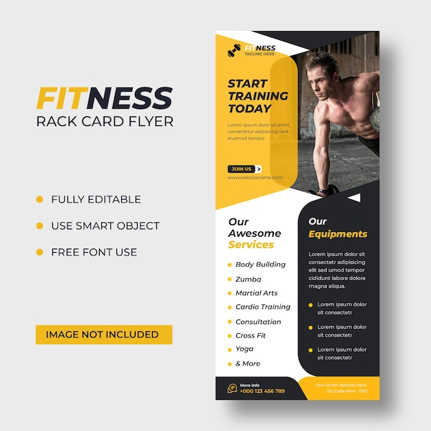 PSD gratuit modèle de flyer de carte de fitness dl