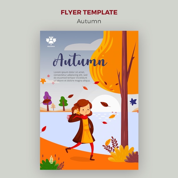 Modèle de flyer concept automne